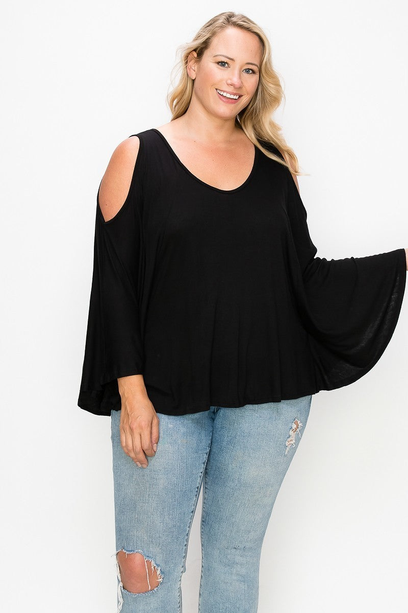 Solid Top Featuring Kimono Style Sleeves Solid Top Featuring Kimono Style Sleeves - M&R CORNER M&R CORNER