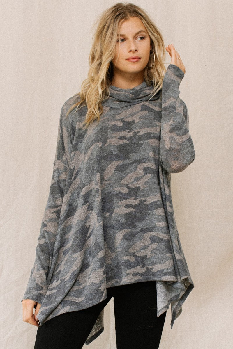Camouflage Printed Turtleneck Top Camouflage Printed Turtleneck Top - M&R CORNER M&R CORNER