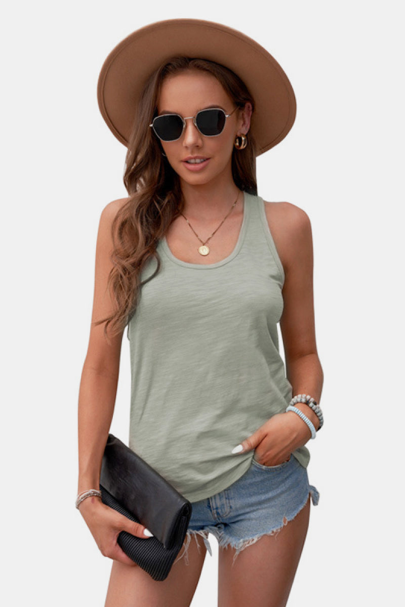 Solid Round Neck Tank Top