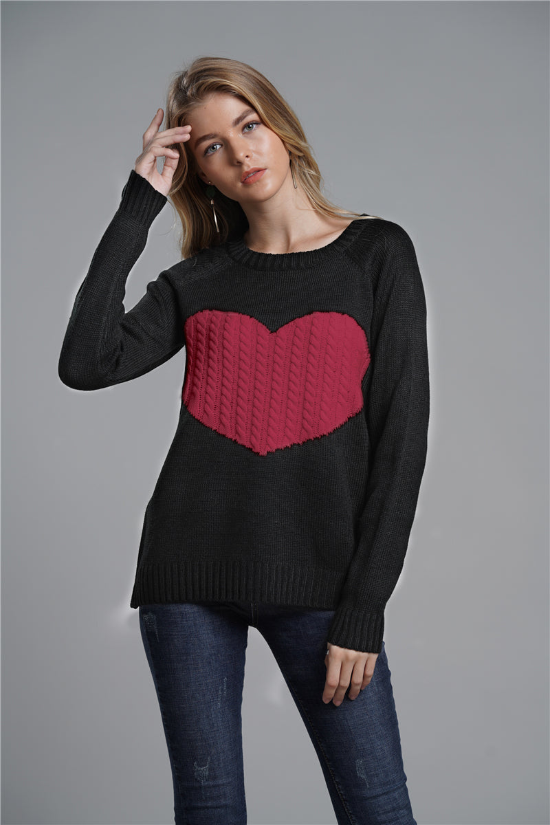 Heart Graphic Pullover Sweater
