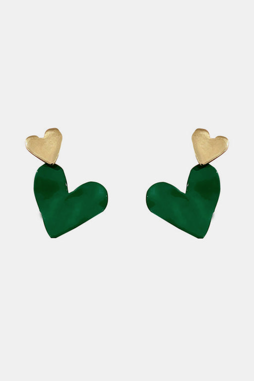 Heart-Shape Drop Earrings Heart-Shape Drop Earrings - M&R CORNER Trendsi Green / One Size