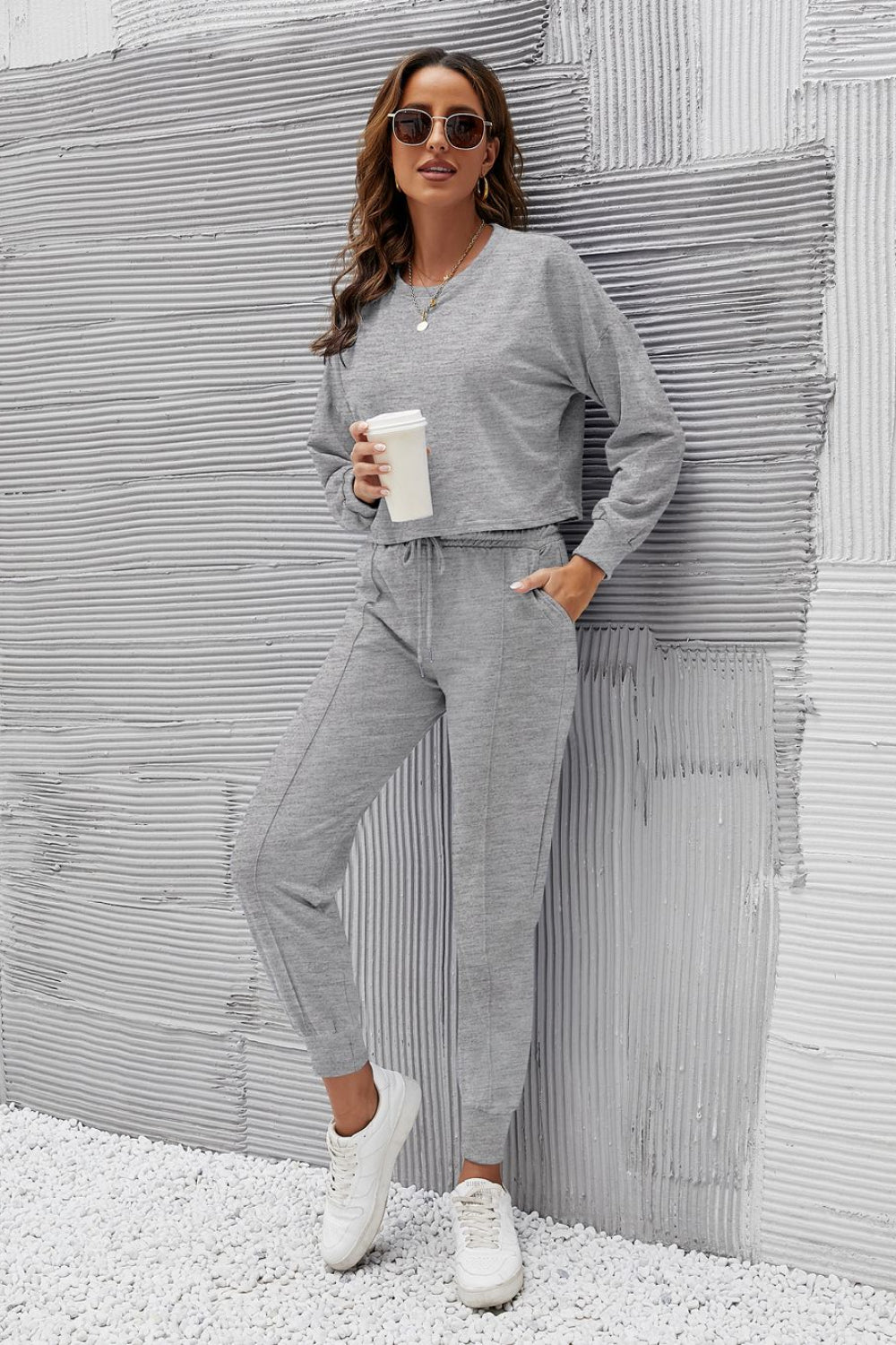 Cropped Top and Sweatpants Set
