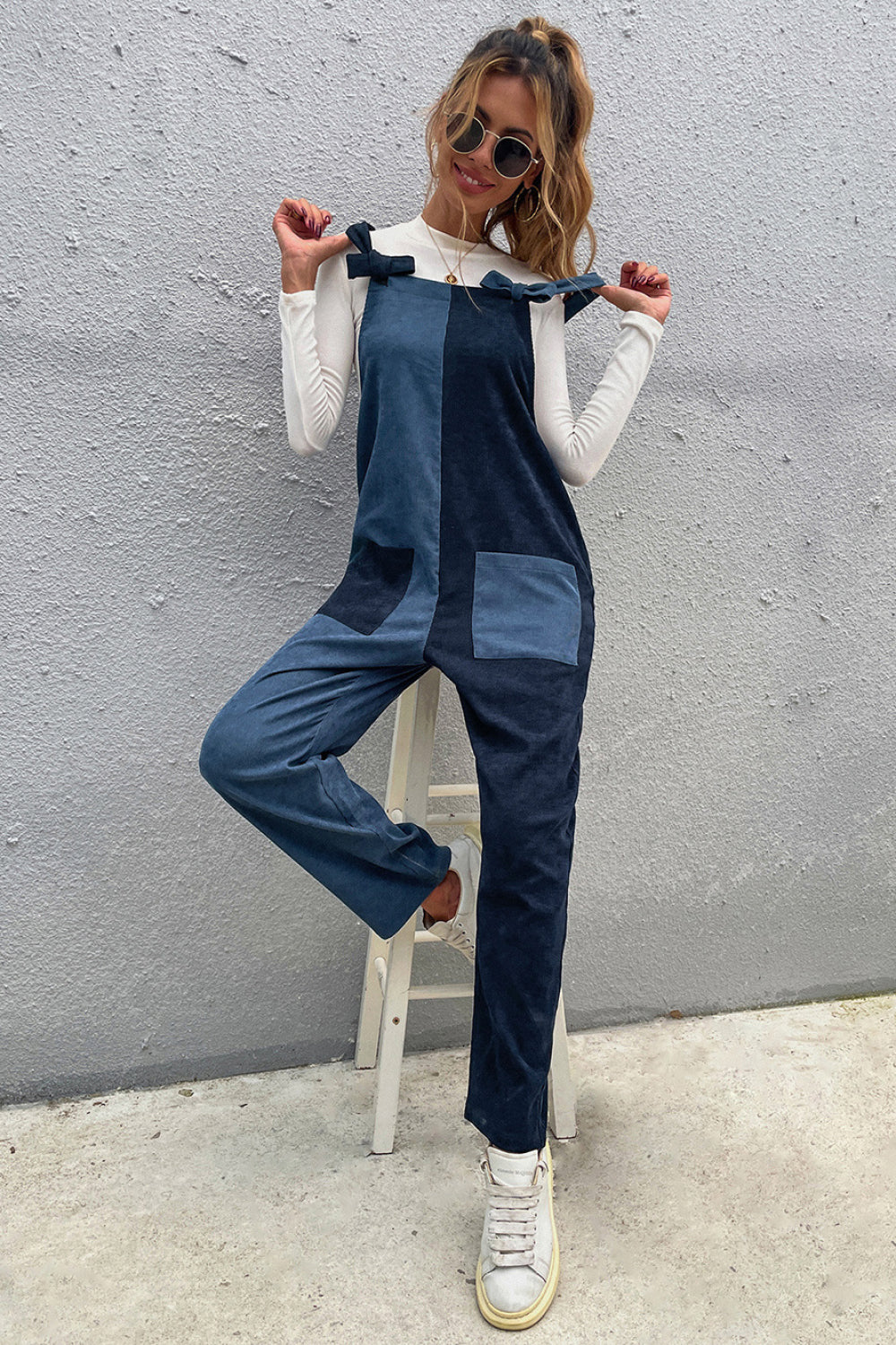 Color Block Overall Jumpsuit