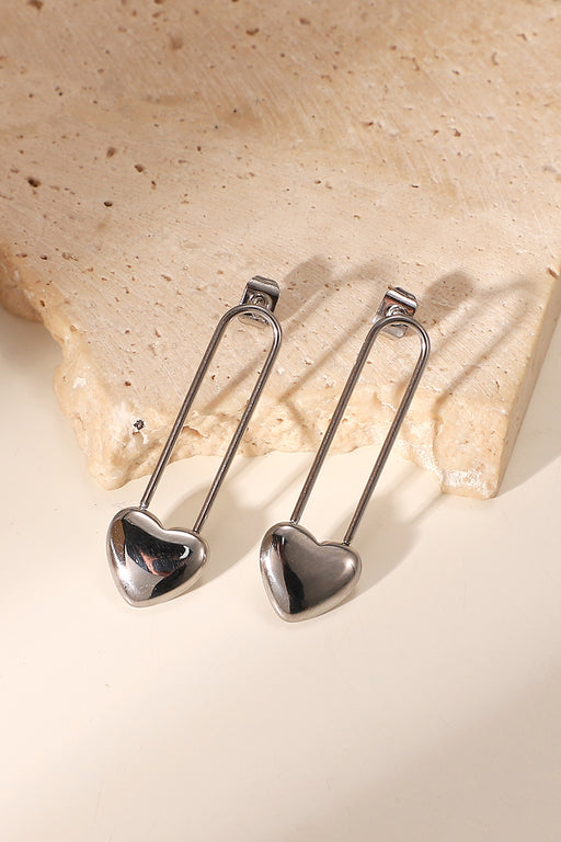 Heart Paperclip Earrings Heart Paperclip Earrings - M&R CORNER Trendsi Silver / One Size