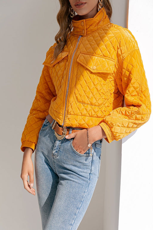 Quilted Zip Up Cropped Puffer Jacket Quilted Zip Up Cropped Puffer Jacket - M&R CORNERJacket M&R CORNER