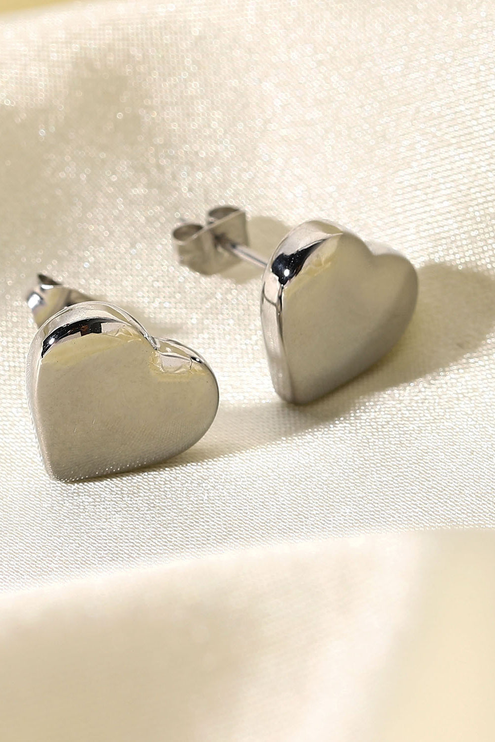 Stainless Steel Heart Stud Earrings Stainless Steel Heart Stud Earrings - M&R CORNER Trendsi Silver / One Size