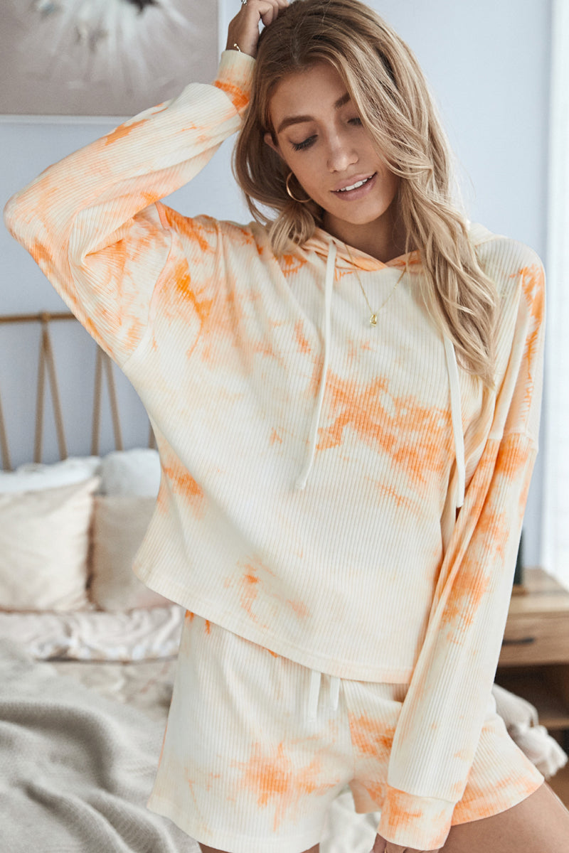 Tie Dye Hoodie and Shorts Lounge Set