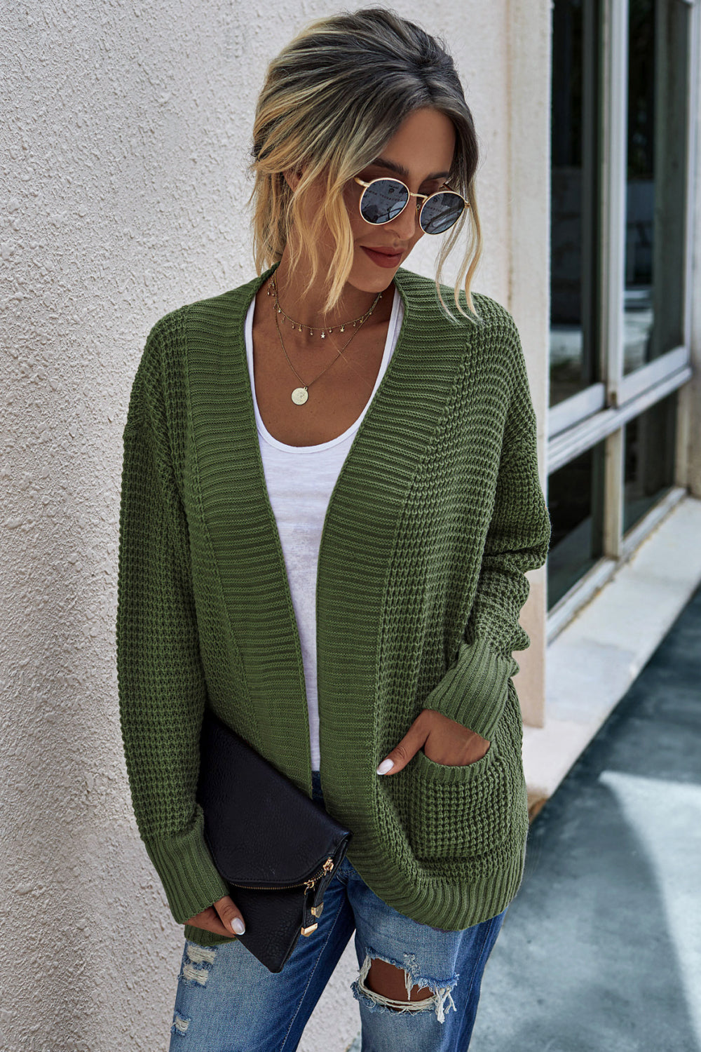 Chunky Knit  Open Front Cardigan