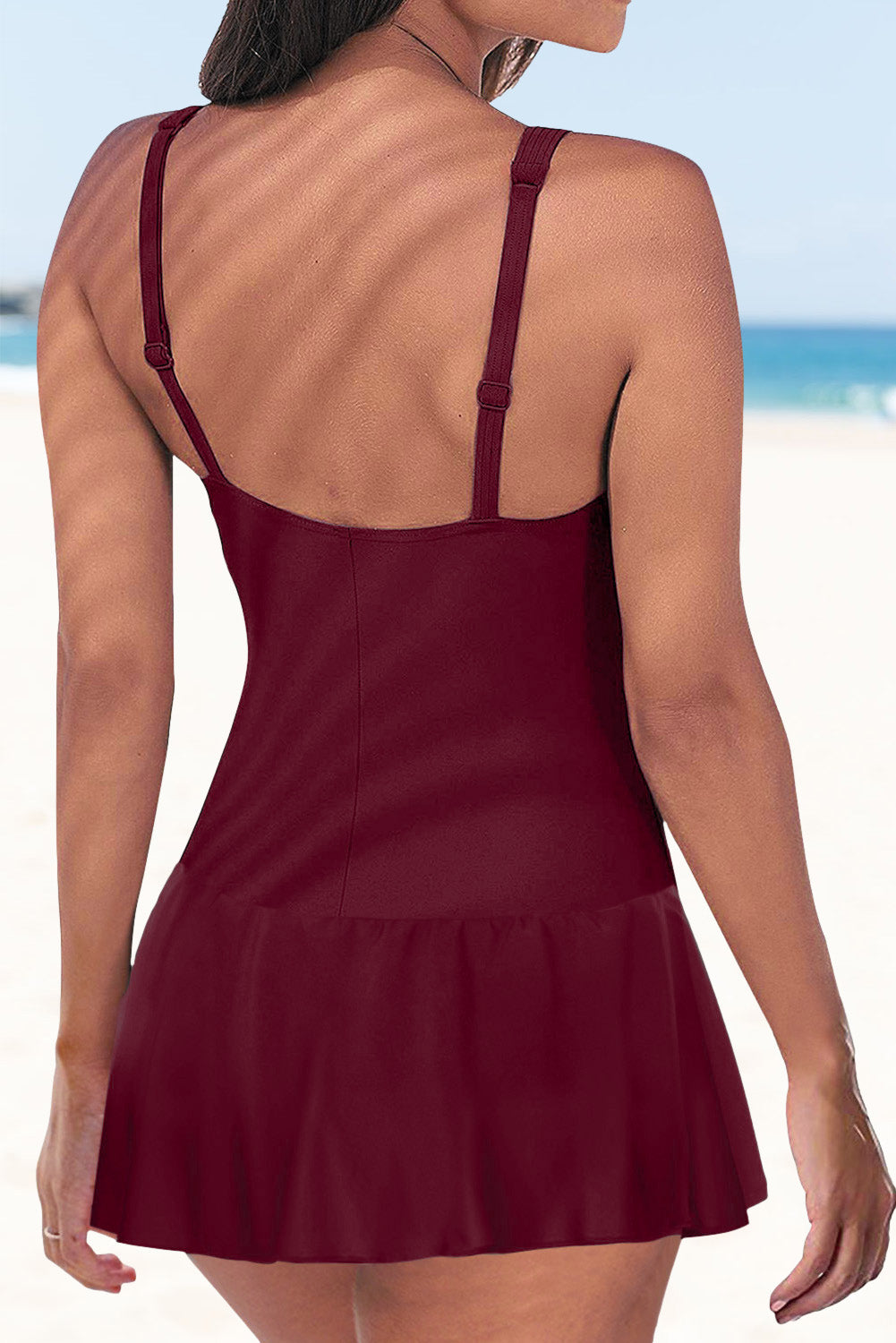 Lace up Ruched Bodyshaper Swimsuit