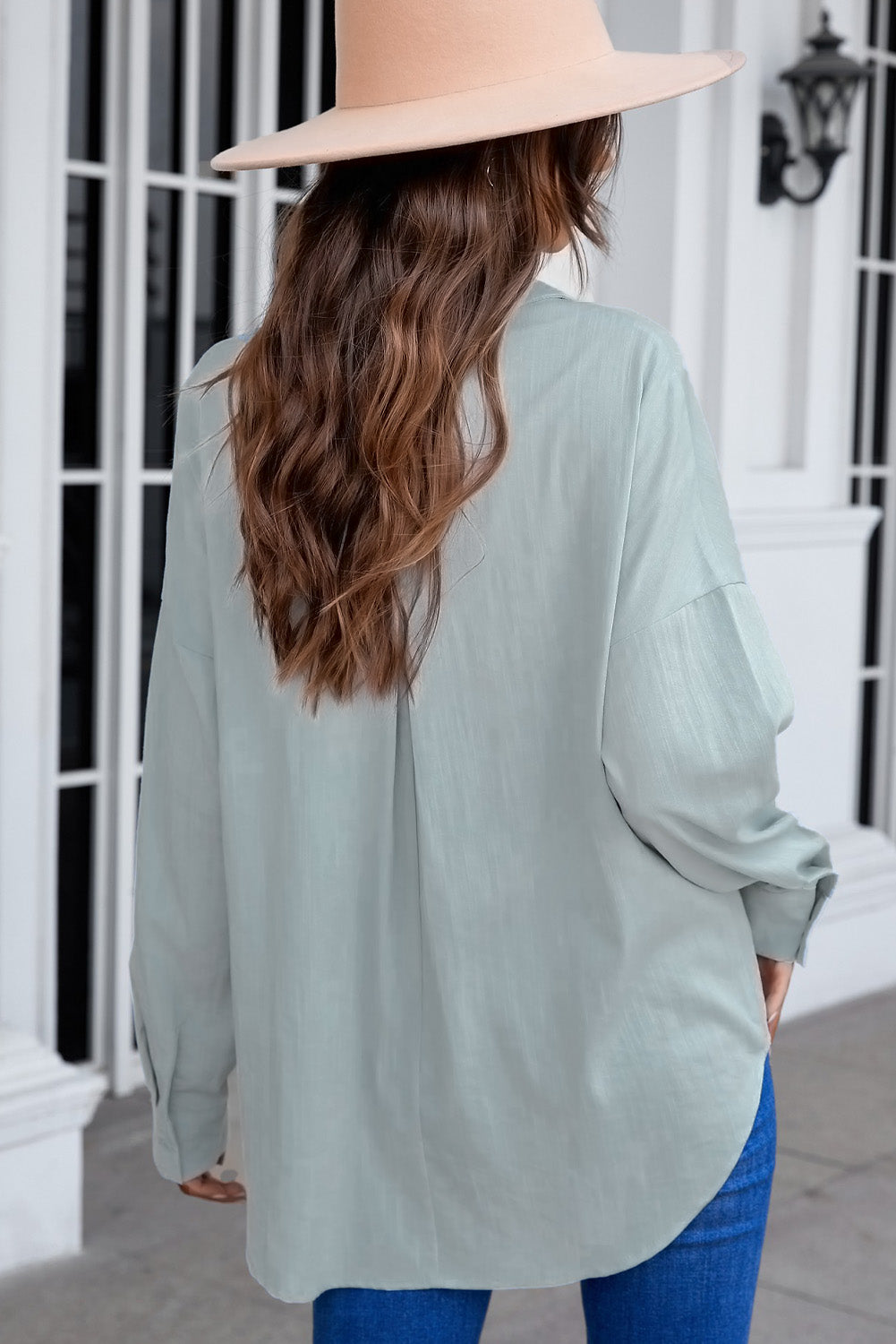 Buttoned Long Sleeve Shirt with Pocket
