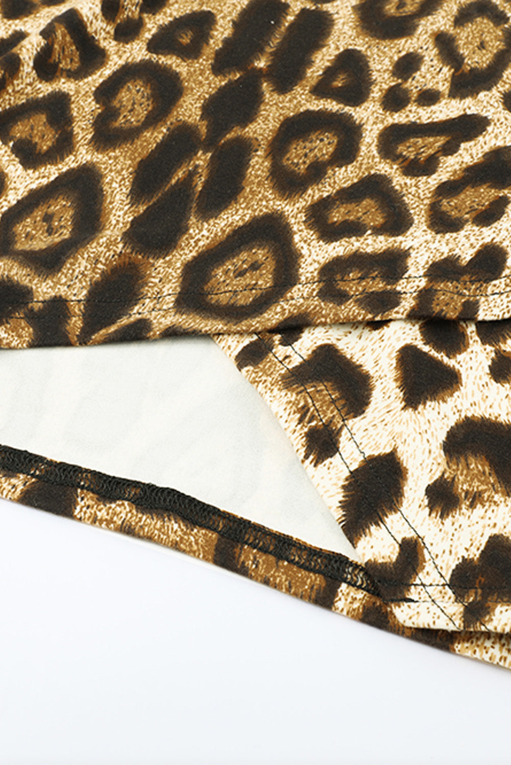 Leopard Print Spaghetti Strap V-Neck Mini Dress