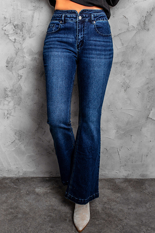 High Rise Flared Jeans High Rise Flared Jeans - M&R CORNERJeans Trendsi Dark Wash / M