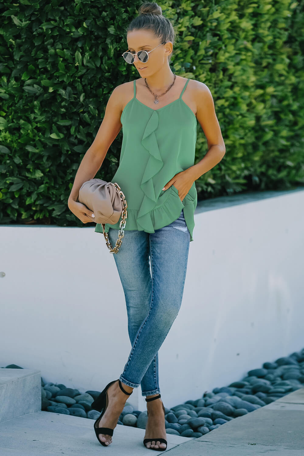 Ruffled V-Neck Cami