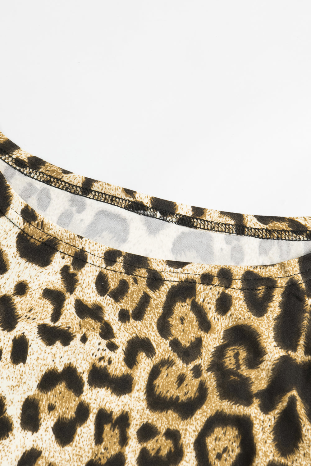 Leopard Asymmetric Hem Dolman Sleeve Dress