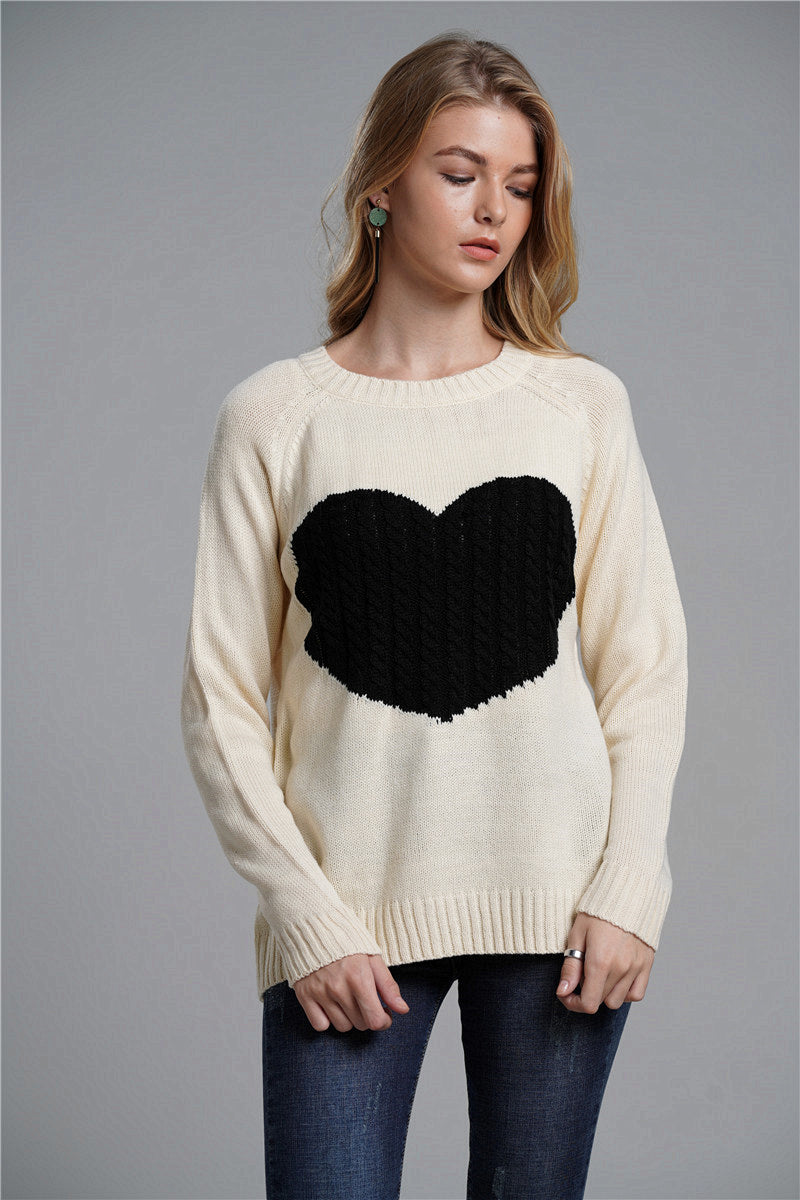 Heart Graphic Pullover Sweater