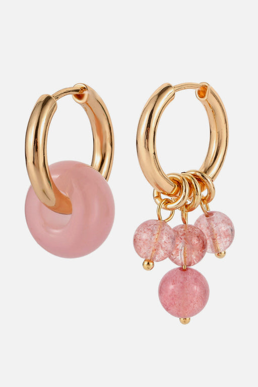 Round Charm Clustered Beads Earrings Round Charm Clustered Beads Earrings - M&R CORNER Trendsi Pink