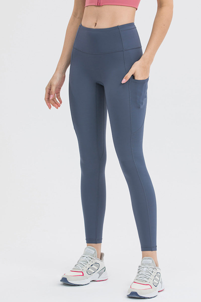 Wide Band Waist Sports Leggings Wide Band Waist Sports Leggings - M&R CORNERActivewear M&R CORNER Navy / 4