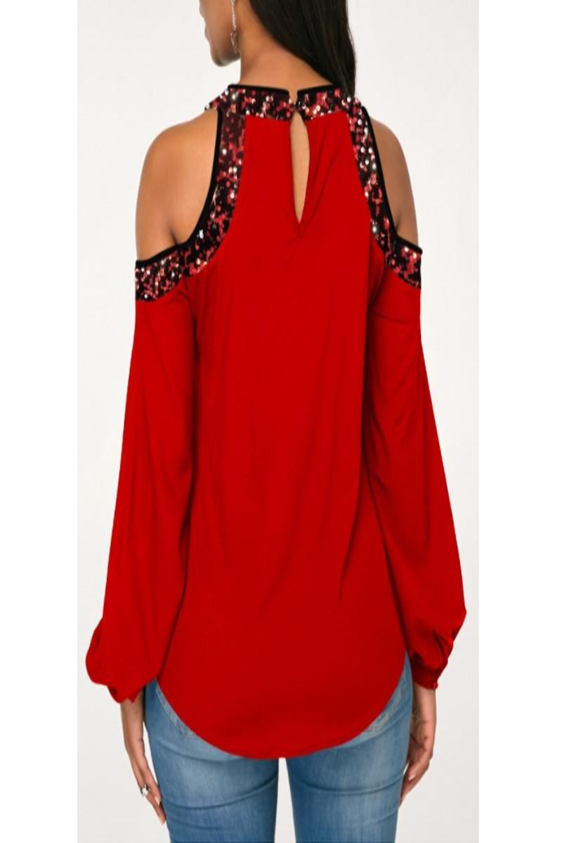 Sexy Long Sleeves Off Shoulder Hollow Out Tee Top Sexy Long Sleeves Off Shoulder Hollow Out Tee Top - M&R CORNER M&R CORNER